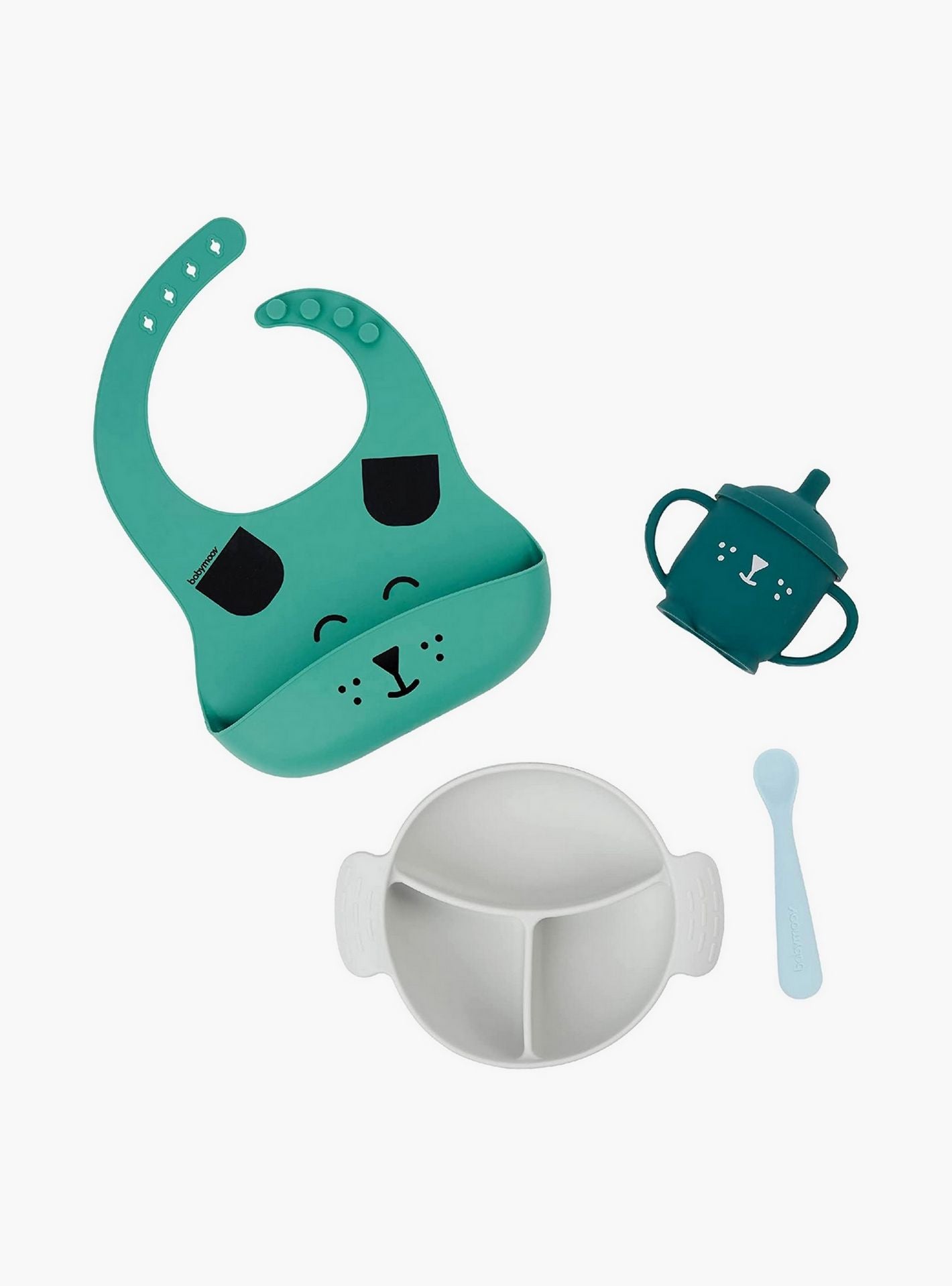 Babymoov Learn ISY Silicone Meal Set of 4 Pc - Blue Dog