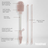 Haakaa Silicone Double Ended Cleaning Brush Set - Blush