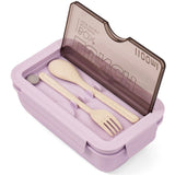 Eazy Kids 2 Compartment Lunch Box With Utensils 1100ml - Purple