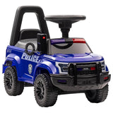 MYTS Boy's Police Ride-On Push Car With Siren, Megaphone And Storage - Blue