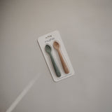 Mushie Silicone Baby Spoon Dried Thyme/Natural - Laadlee