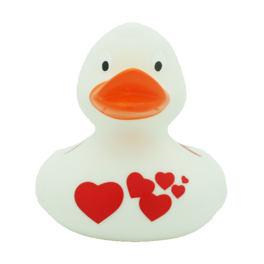 Lilalu Duck With Red Hearts - White