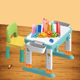 Feelo Table 3-In-1 Multifunctional Building Block Table & Chair Set - 55pcs
