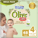 BabyJoy Olive Culotte Diaper Pants Size 4 - Large - 10-18Kg, Mega Pack - 48Pcs