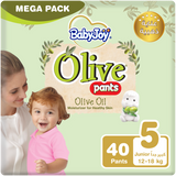 BabyJoy Olive Culotte Diaper Pants Size 5 - Junior - 14-23Kg, Mega Pack - 40Pcs