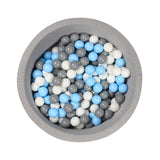 Larisa & Pumpkin Light Grey Ball Pit (85cm) With  200 balls - Blue/Grey/White Balls