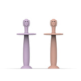 Matchstick Monkey Training Toothbrush With Stopper Dusty Pink and Lilac (Pack of 2)