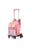 Eazy Kids Unicorn Planet School Bag with Universal Trolley and Pencil Case - Pink