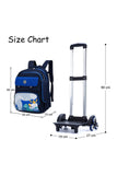 Eazy Kids Dino School Bag with Universal Trolley and Pencil Case - Dark Blue