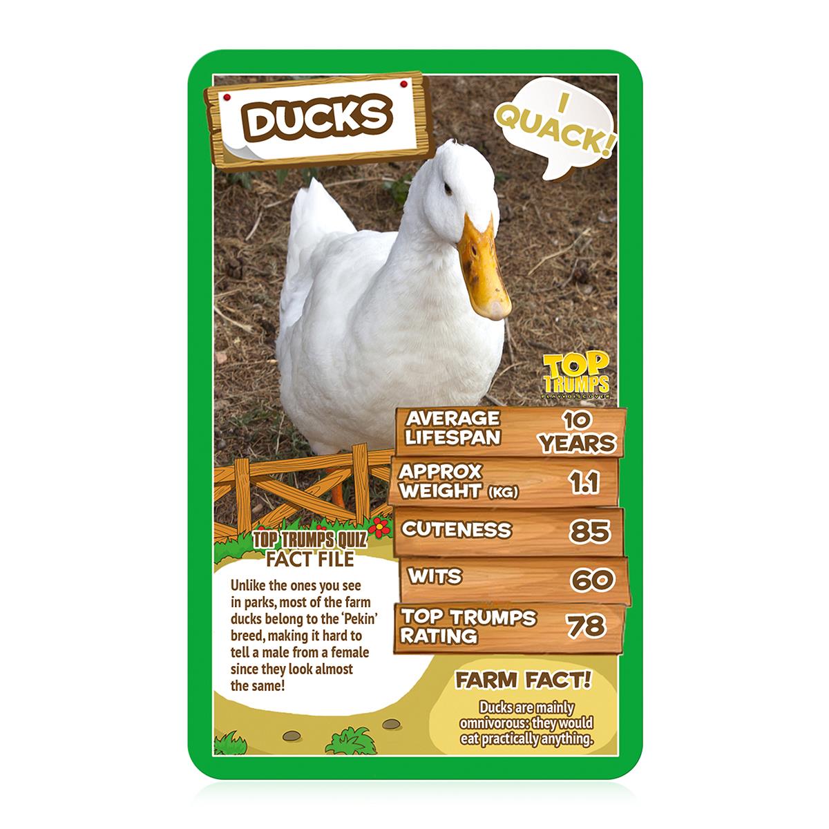 Winning Moves Top Trumps Farm Animals Card