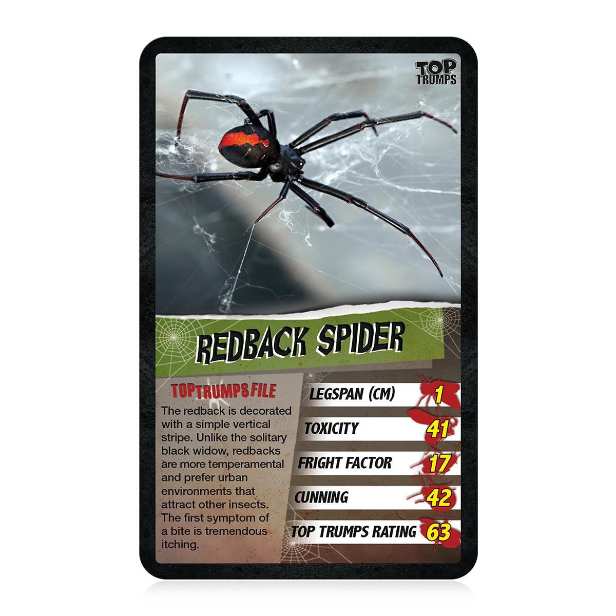 Winning Moves Top Trumps Spiders Card