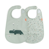 Done By Deer Bib W/Velcro 2-Pack Croco - Green