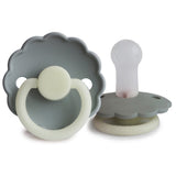 Frigg Daisy Silicone Baby Pacifier 6M - 18M, 2Pack, French Gray Night/Portobello Night - Size 2 - Laadlee