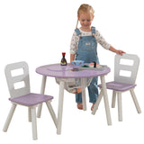 Kidkraft Round Storage Table & 2 Chair Set - Lavender