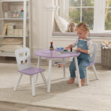 Kidkraft Round Storage Table & 2 Chair Set - Lavender