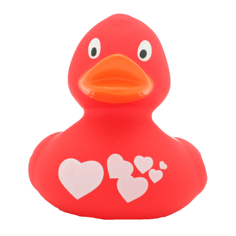 Lilalu Duck With White Hearts - Red