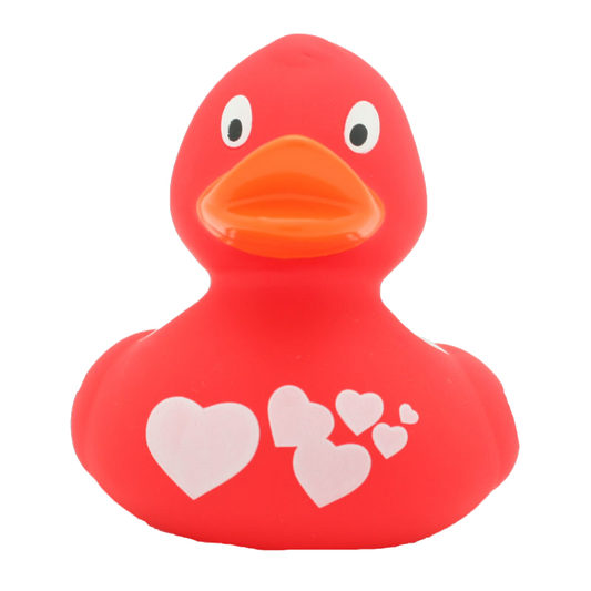 Lilalu Duck With White Hearts - Red