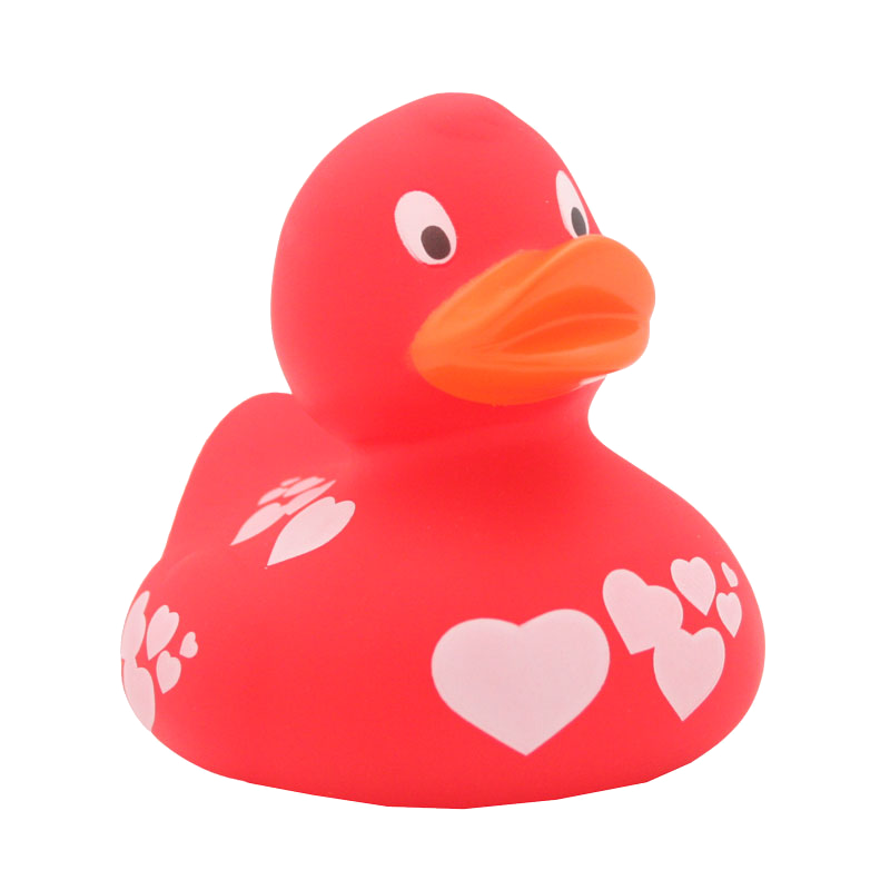 Lilalu Duck With White Hearts - Red