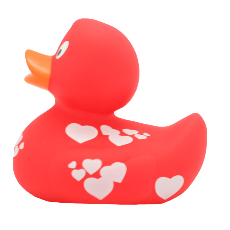 Lilalu Duck With White Hearts - Red