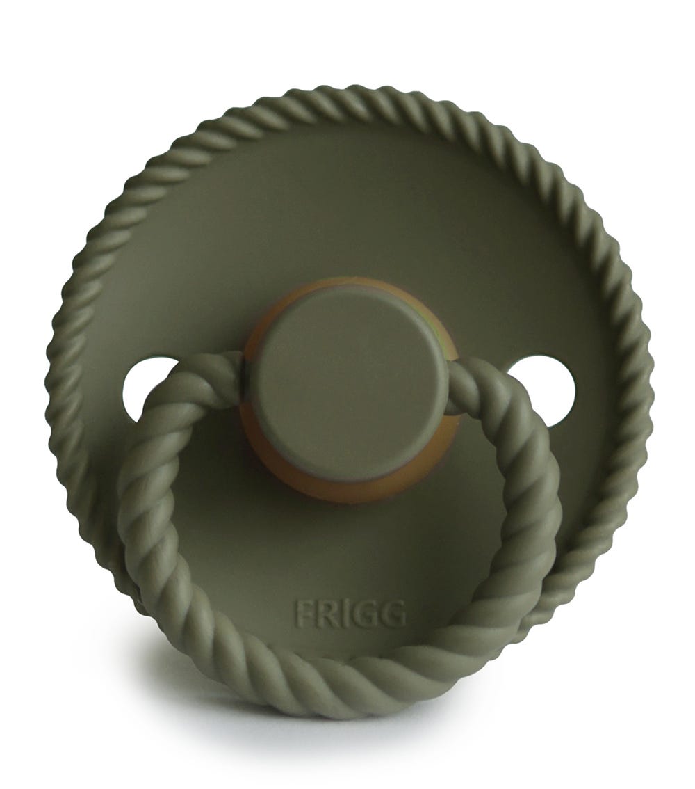 Frigg Rope Silicone Baby Pacifier 6M-18M, 1Pack, Olive - Size 2 - Laadlee