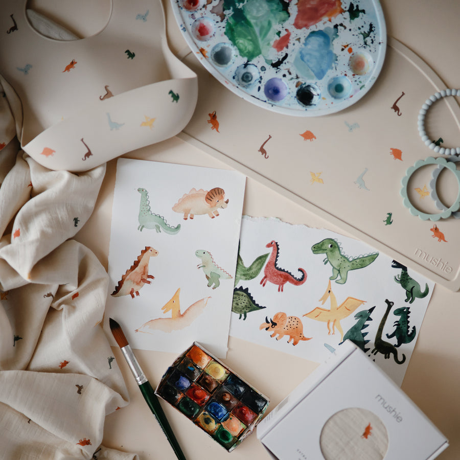Mushie Silicone Mat Dinosaurs - Laadlee