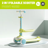 Mideer 2-in-1 Foldable Scooter - Forest Green
