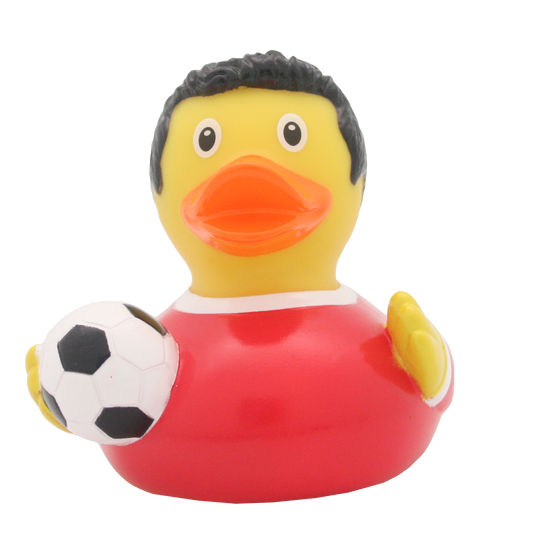 Lilalu Bath Toy Football Player Duck - Red & White