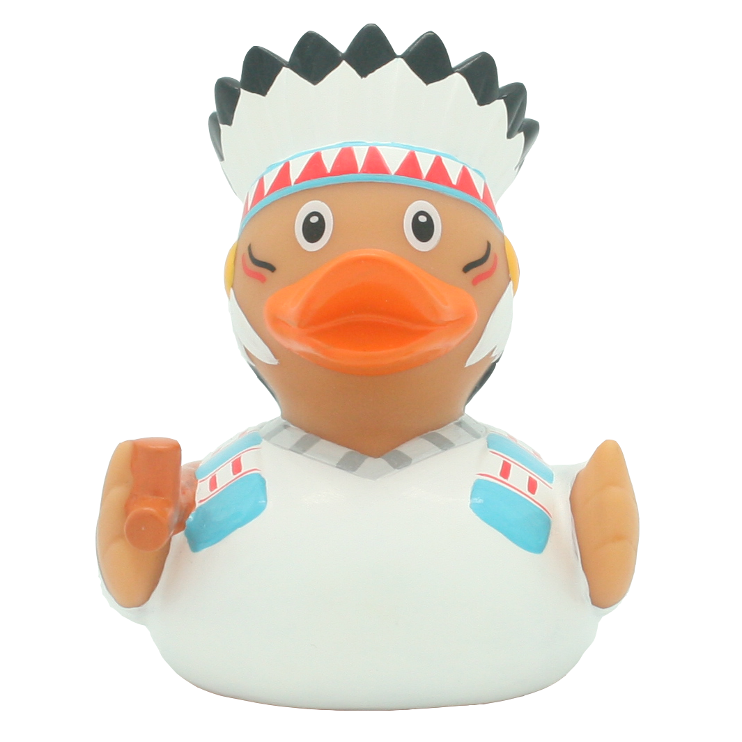 Lilalu Bath Toy Native American Chief Duck - White