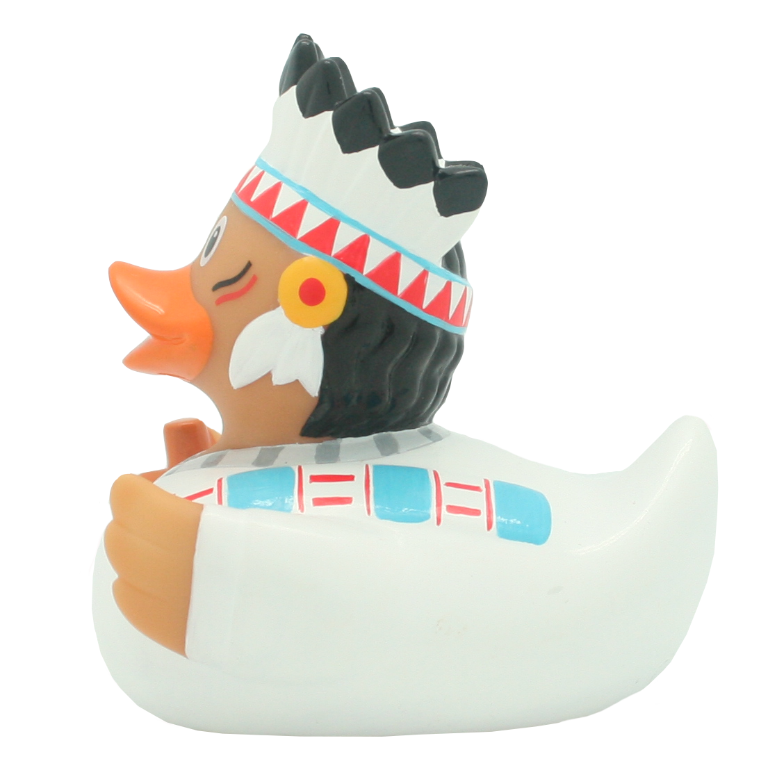 Lilalu Bath Toy Native American Chief Duck - White