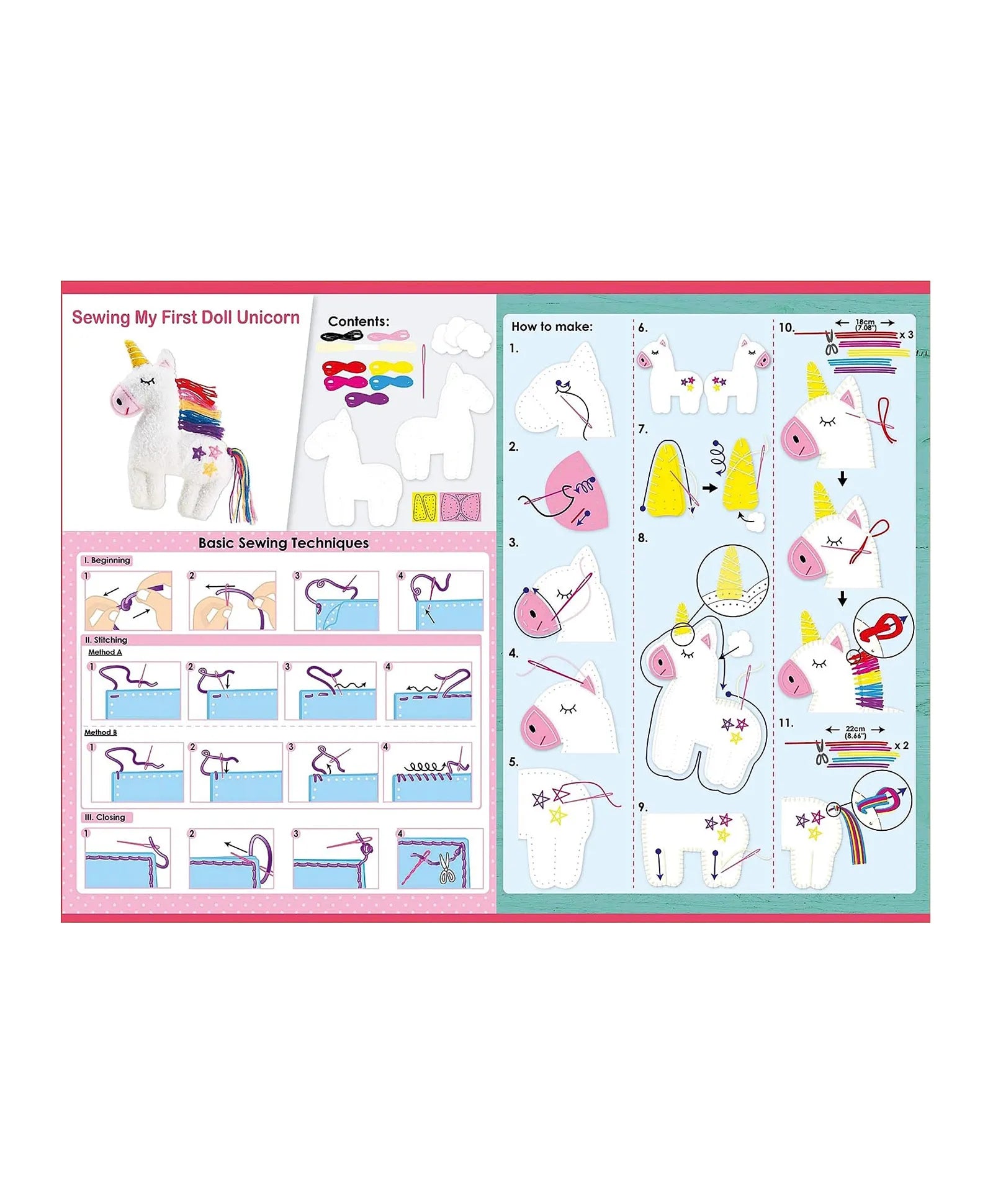 Avenir Sewing My First Doll Kit - Unicorn - Laadlee