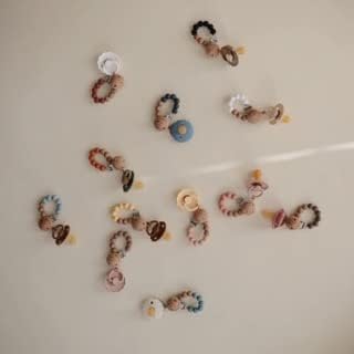 Mushie Pacifier Clips Eva Cloudy Mauve - Laadlee