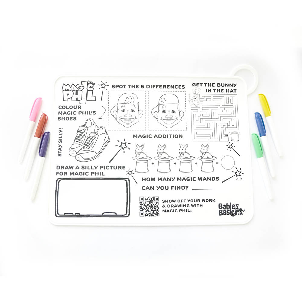 Babies Basic Colouring Mat with Pens And Travel Case - Magic Phil