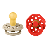 BIBS Pacifier Boheme 2 PACK Latex Size 2 - Vanilla/Candy Apple