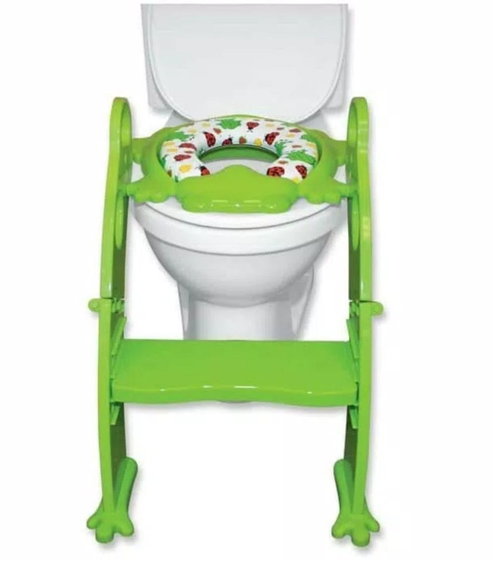 Karibu Frog Shape Cushion Potty seat with Ladder - Green - Laadlee