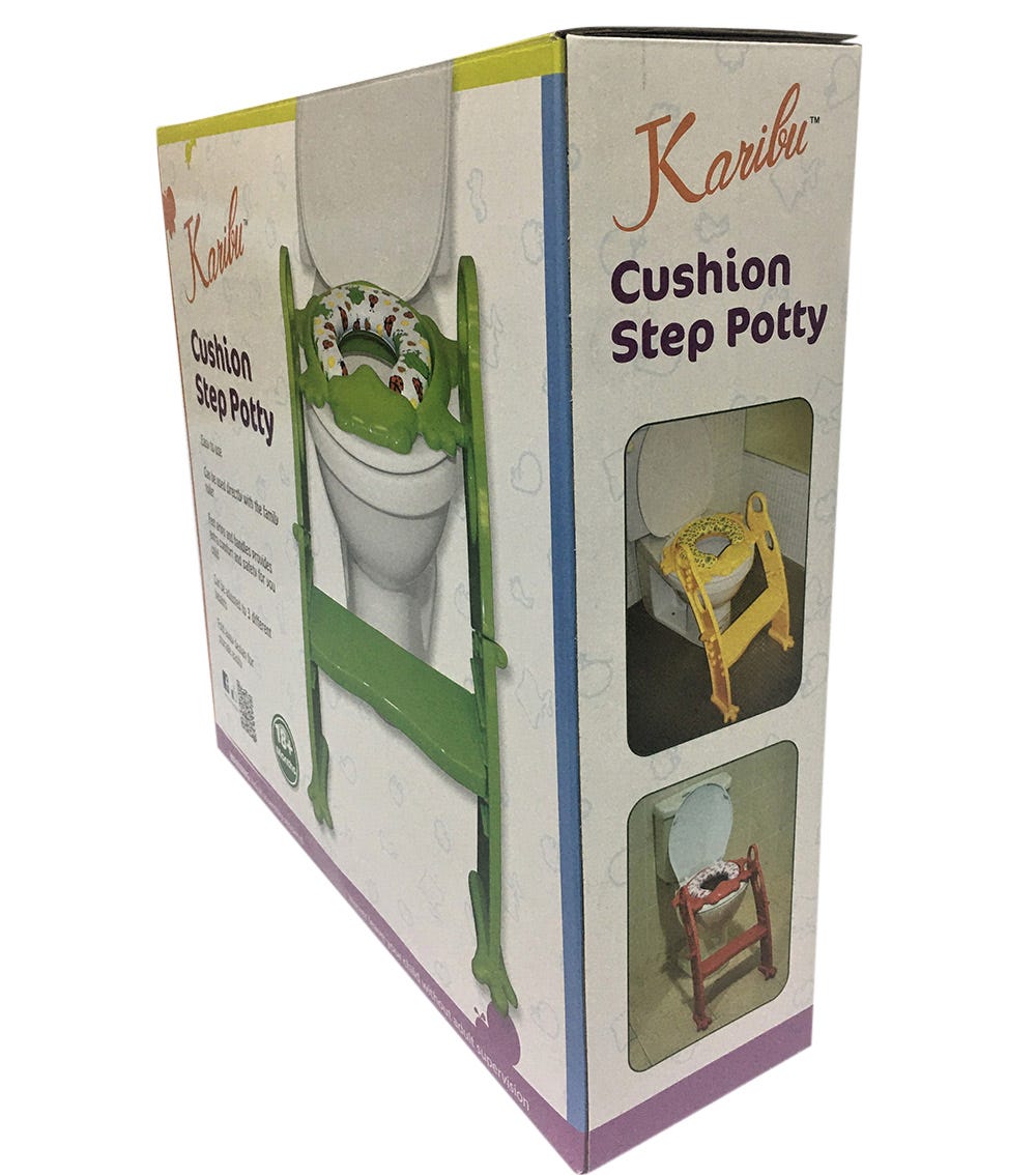 Karibu Frog Shape Cushion Potty seat with Ladder - Green - Laadlee