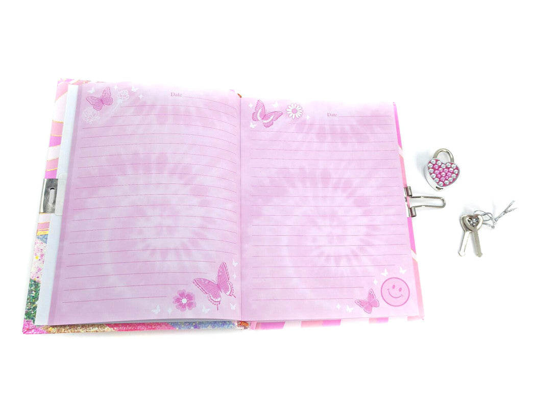 Hot Focus Groovy Flower Diary With Lock & Keys - Laadlee