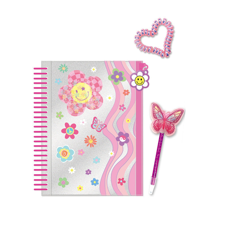 Hot Focus Groovy Flower Journal With Pouch - Laadlee