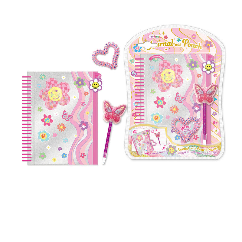 Hot Focus Groovy Flower Journal With Pouch - Laadlee