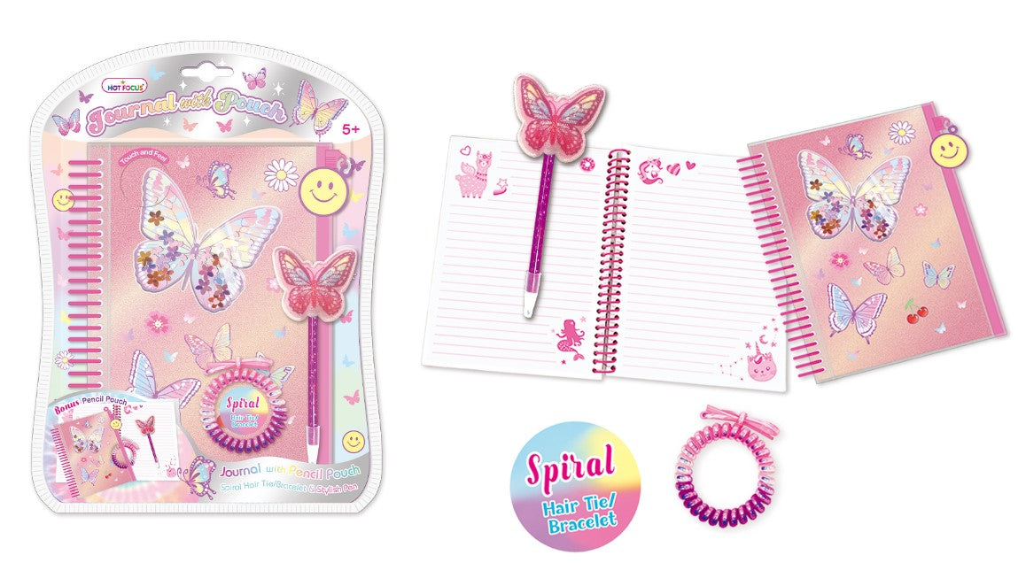 Hot Focus Tie Dye Butterfly Journal With Pouch - Laadlee