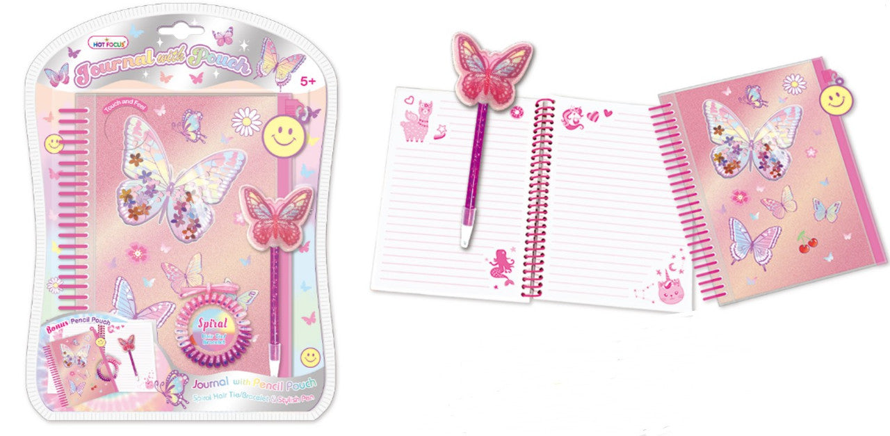 Hot Focus Tie Dye Butterfly Journal With Pouch
