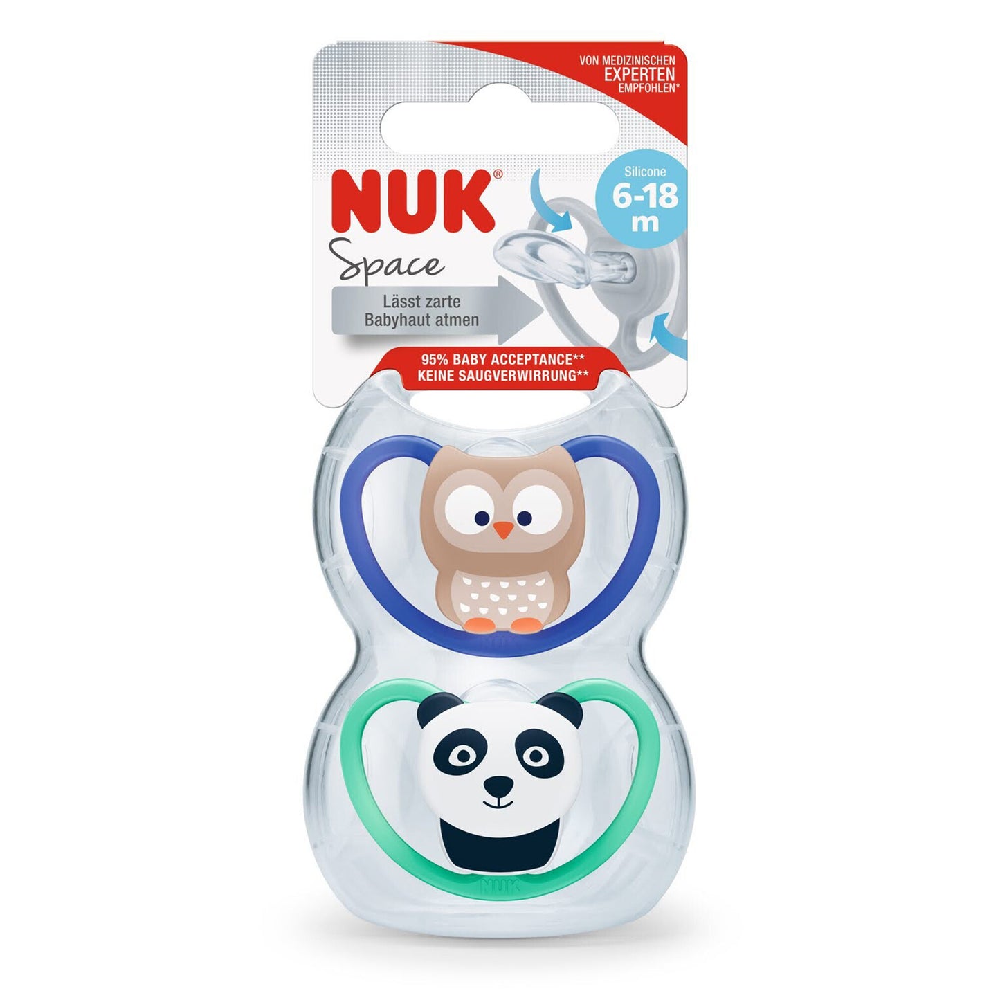 Nuk Space Silicone Soother 6M-18M - Pack of 2