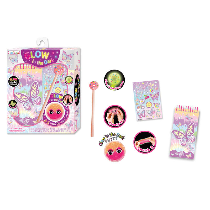 Hot Focus Tie Dye Butterfly Glow In The Dark Slime Art - Laadlee