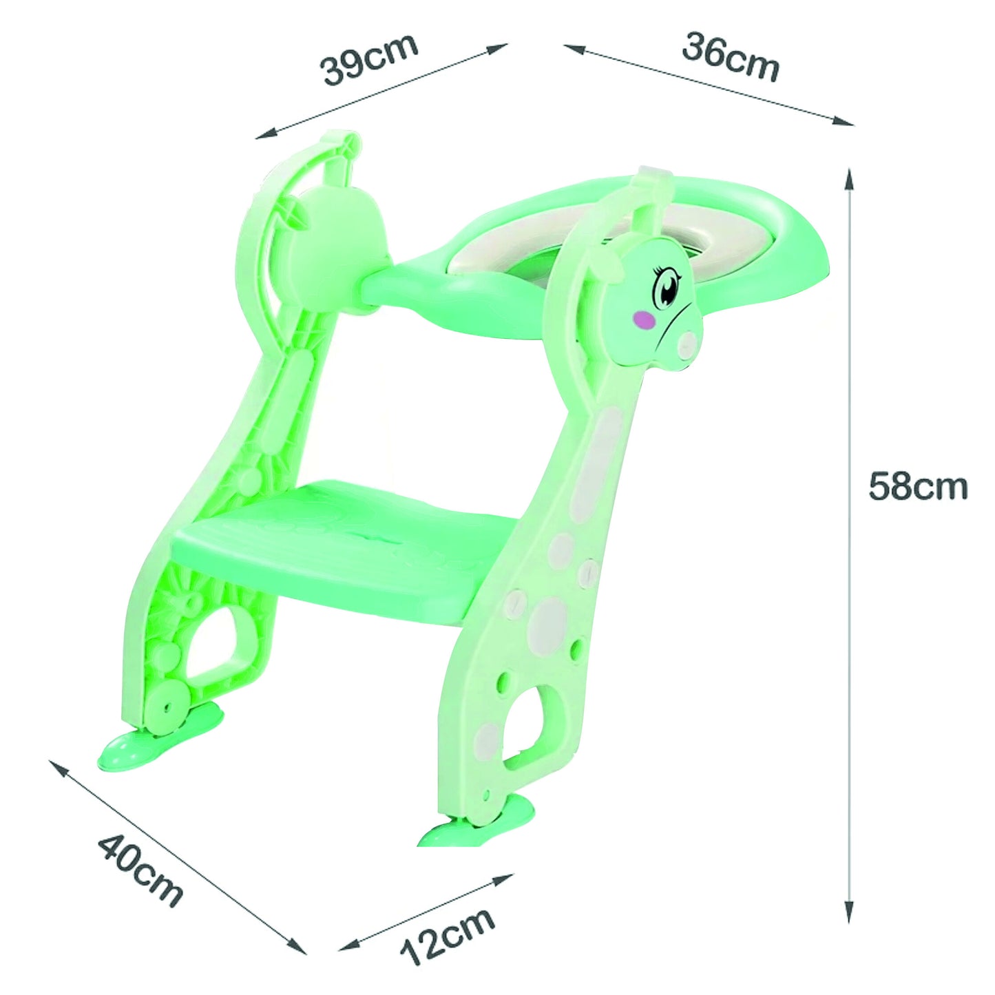 Pikkaboo EasyGo+ Potty Training Seat with Step Ladder - Green Giraffe