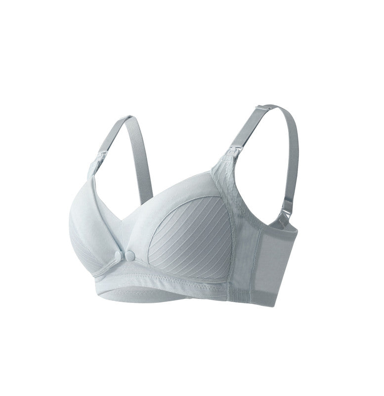 Okus Comfy Cotton Maternity & Nursing Bra - Light Grey - Laadlee