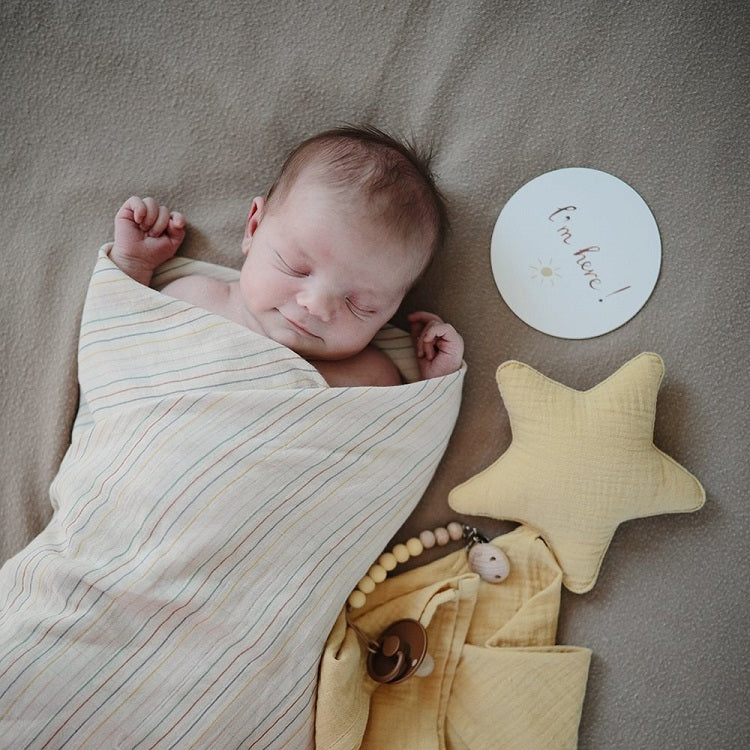 Mushie Lovey Blanket Star Fall Yellow - Laadlee