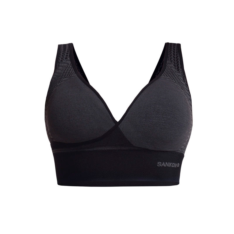 Sankom - Patent Classic Bra For Back Support - Black - Laadlee