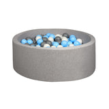 Larisa & Pumpkin Light Grey Ball Pit (85cm) With  200 balls - Blue/Grey/White Balls