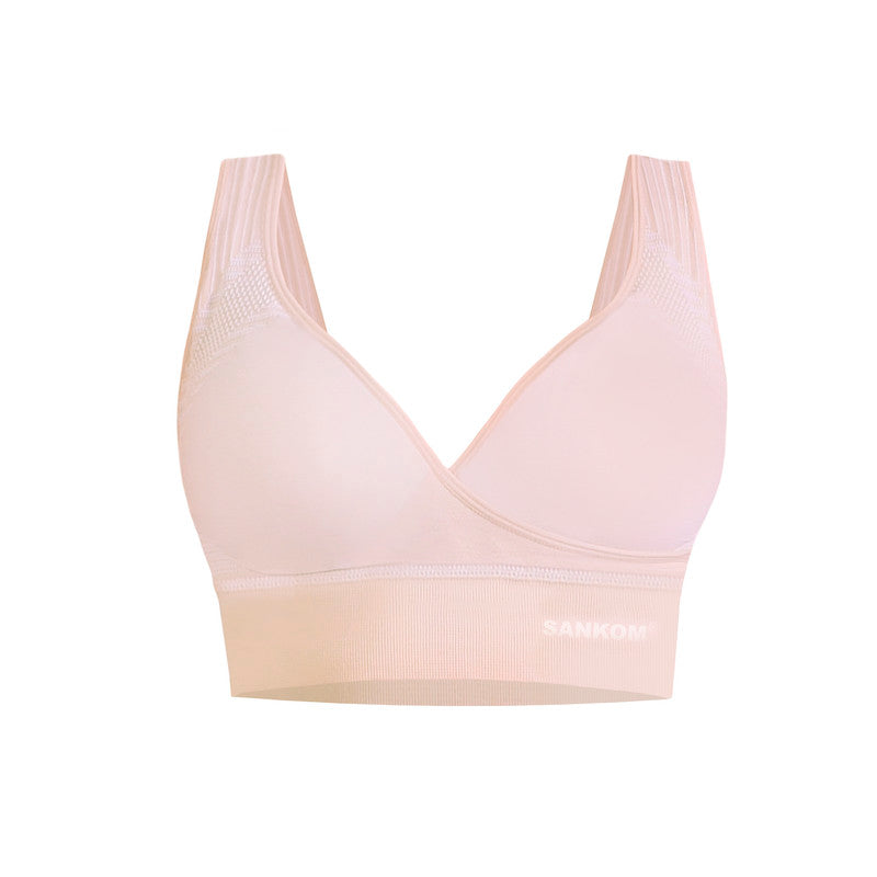 Sankom - Patent Cooling Effect Bra For Back Support -Beige - Laadlee