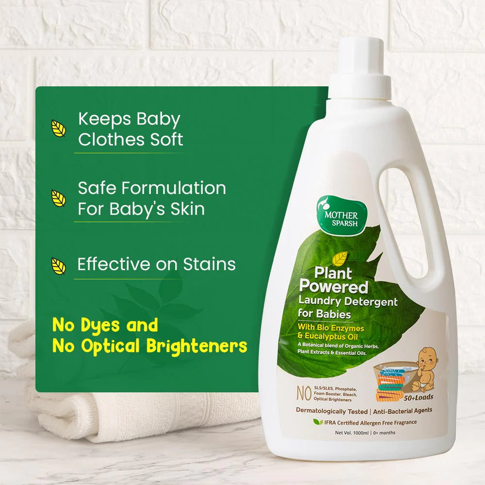 Mother Sparsh Plant Powered Laundry Detergent for Babies - 1000ml - Laadlee