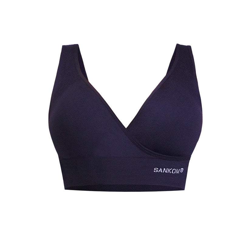 Sankom - Patent Aloe Vera Bra For Back Support- Black - Laadlee